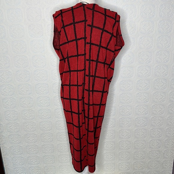 Zara | Black & Red Checkered MIDI Dress - Picture 9 of 13